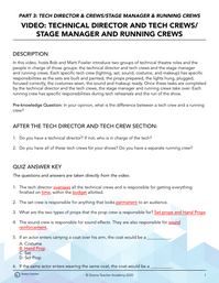 Technical Director and Tech Crews / Stage Manager and Running Crews