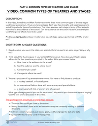 Common Types of Theatres & Stages