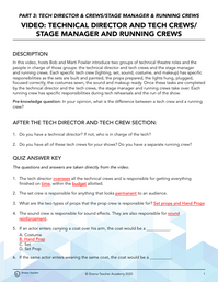 Technical Director and Tech Crews/Stage Manager and Running Crews