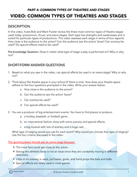 Common Types of Theatres & Stages