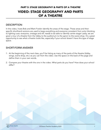 Stage Geography & Parts of a Theatre