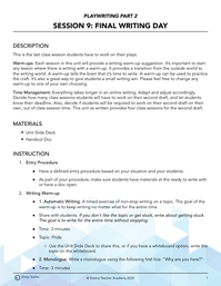 Session 9: Final Writing Day