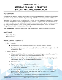 Sessions 10 & 11: Practice, Staged Reading, Reflection