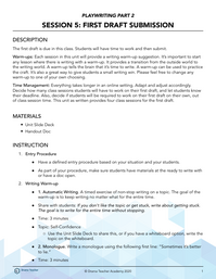 Session 5: First Draft Submission