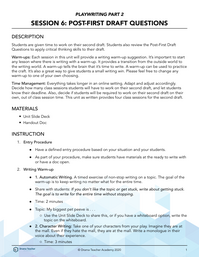 Session 6: Post-First Draft Questions