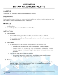 Audition Etiquette