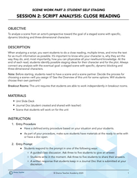 Session 2: Script Analysis - Close Reading