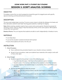 Session 3: Script Analysis - Scoring