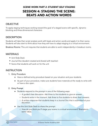 Session 4: Staging the Scene - Beats and Action Words