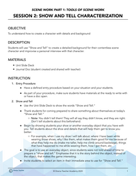 Session 2: Show and Tell Characterization