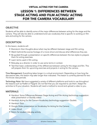 Differences Between Stage Acting and Film Acting & Vocabulary