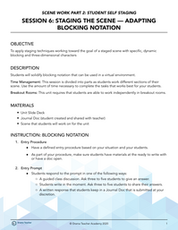 Session 6: Staging the Scene - Adapting Blocking Notation