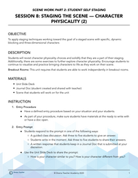 Session 8: Staging the Scene - Character Physicality (2)