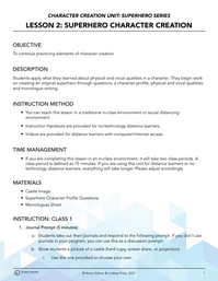 Superhero Character Creation