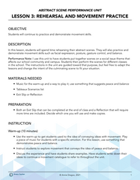 Rehearsal and Movement Practice