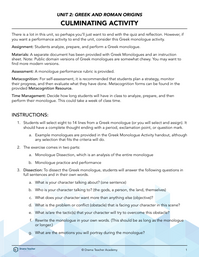 Culminating Activity