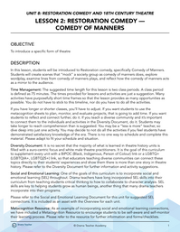 Restoration Comedy: Comedy of Manners