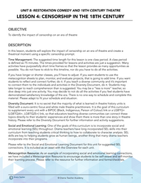 Censorship in the 18th Century