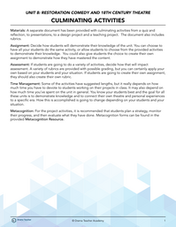 Culminating Activity