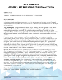 Set the Stage for Romanticism