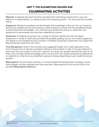 Culminating Activity