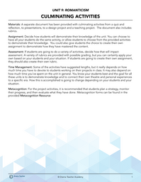 Culminating Activity