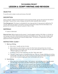 Script Writing and Revision