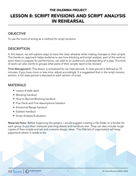 Script Revisions and Script Analysis in Rehearsal