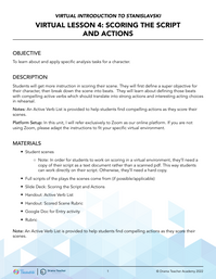 Scoring the Script and Actions