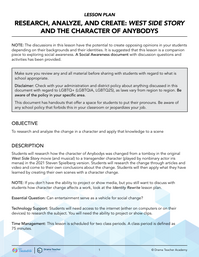Research, Analyze, and Respond: West Side Story and the Character of Anybodys
