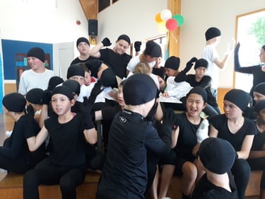 From the Witherlea School production (Marlborough, New Zealand). Directed by PJ Muir.
