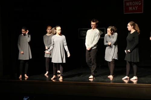 From the Tecumseh Vista Secondary School production (Tecumseh, ON). Directed by Lynne Comartin.

Photo Credit: PHOTOGRAPHER