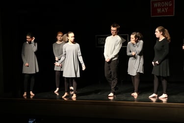 From the Tecumseh Vista Secondary School production (Tecumseh, ON). Directed by Lynne Comartin.

Photo Credit: PHOTOGRAPHER