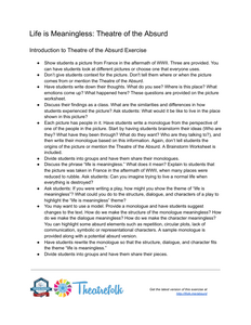 Theatre of the Absurd Exercise & Worksheets