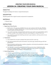 Original Musical Presentation & Final Assessment