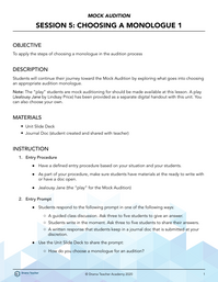 Choosing a Monologue 1