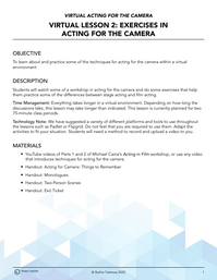 Exercises in Acting for the Camera
