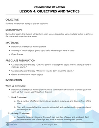 Objectives and Tactics