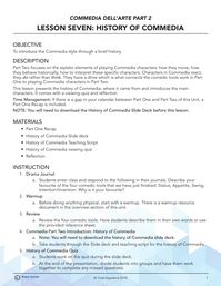 History of Commedia