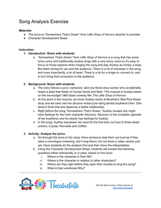 Song Analysis Exercise + Worksheet