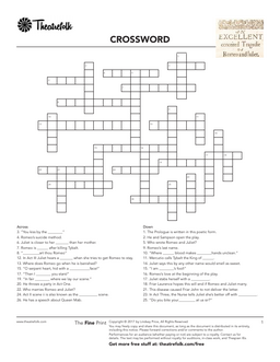 Romeo and Juliet Crossword