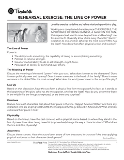 Rehearsal Exercise - The Line of Power