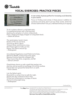 Vocal Exercises - Practice Pieces