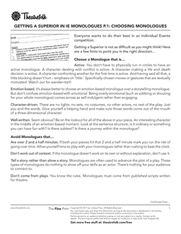 Getting a Superior in IE Monologues Part 1