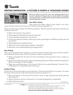 Writing Inspiration: A Picture is Worth a Thousand Words