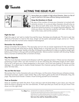Acting the Issue Play