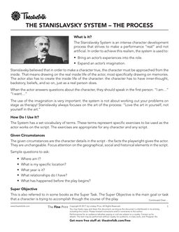 The Stanislavsky System - The Process