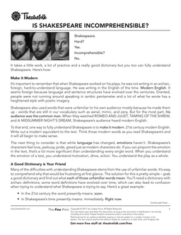 Is Shakespeare Incomprehensible?